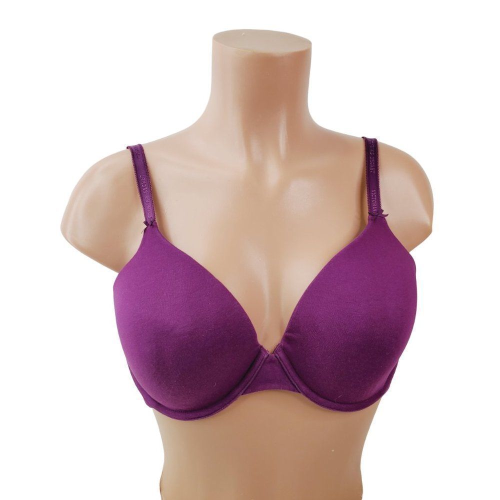 Victoria's Secret Women's Plum Underwired Lined Full Coverage T-Shirt Bra Sz 38C